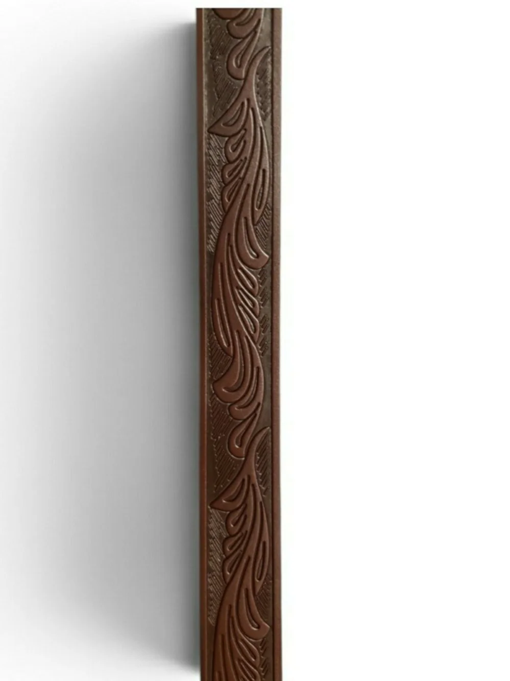Western Longhorn Buckle Brown Leather Belt - 46